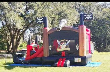 Dostosowane Double Lane Pirate Inflatable Slide Jumping Bouncer Slide Combo