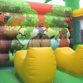 Chirdren Jump N Slide Jungle Bouncy Castle Super Heroes Wytrzymały 0.55mm PVC