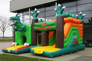 Multiplay Dinosaur Inflatable Bouncy Castle Combo Jumper Rentals ze zjeżdżalnią