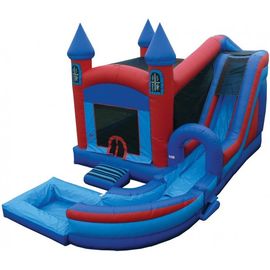 Popularny Blue Kids Party Bouncer Slide Combo z basenem i lądowaniem