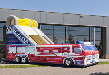 Dostosowane wóz strażacki dorosłych nadmuchiwane zjeżdżalnia impreza wynajem dmuchanych slajdów