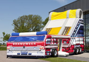 Dostosowane wóz strażacki dorosłych nadmuchiwane zjeżdżalnia impreza wynajem dmuchanych slajdów