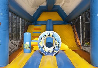Seaworld Combo Skoczki Wynajem Pontony Bounce House Blue 0.55mm PVC