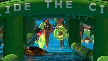 Green Giant Inflatable Water Slide, Crazy Fun 1000 Ft Inflatable Giant Slide