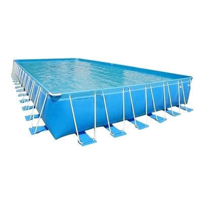 EN71 Przenośny basen z wodą 0,9 mm PVC Nadmuchiwany prostokątny basen z metalową ramą
