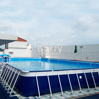 Duży projekt Prostokątna stalowa rama nad basenem naziemnym do zabawy na podwórku