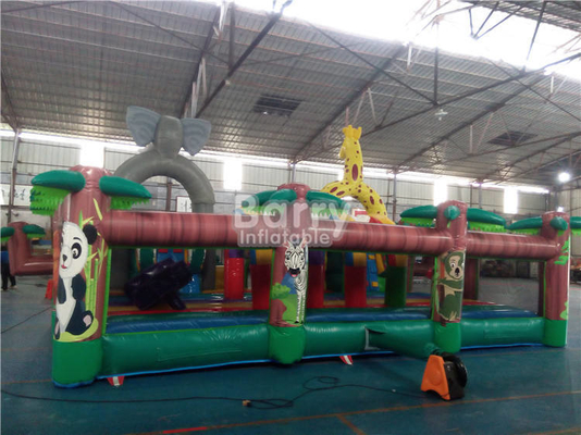 0.55mm PVC nadmuchiwany park rozrywki Bouncer Slide Playground Jungle Animal Theme