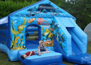 Komercyjne Clean Soft Blue Seaworld Bouncer Slide Inflatable Combo dla dzieci