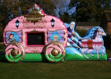 12 &amp;#39;x 18&amp;#39; Różowa księżniczka Carriage Castle Inflatable Combo na przyjęcie urodzinowe dziewczyny