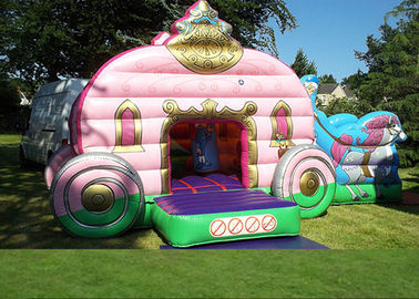12 &amp;#39;x 18&amp;#39; Różowa księżniczka Carriage Castle Inflatable Combo na przyjęcie urodzinowe dziewczyny