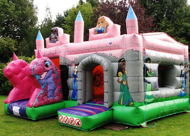Logo Printing Pink Fairytale Bounce And Slide Nadmuchiwany zamek Combo dla dzieci