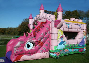 Logo Printing Pink Fairytale Bounce And Slide Nadmuchiwany zamek Combo dla dzieci