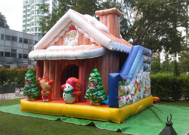 Cuatomized 0.55mm PVC Wesołych Świąt Nadmuchiwane Santa Claus nadmuchiwany zamek dla dzieci gry