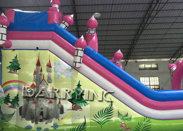 Różowy Dora Cartoon Komercyjne dmuchane zjeżdżalnia z dmuchanym zamkiem / Bouncy Slide