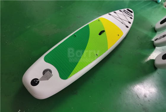 Dostosowana zielona i żółta nadmuchiwana deska SUP Stand Up Paddleboard