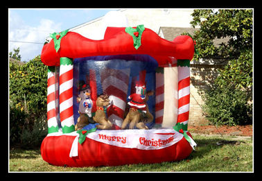 Red Christmas Dmuchany Magazyn Bouncer Amazing Kids Party Bounce Houses