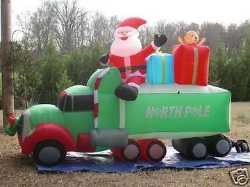 Giant Dmuchane produkty reklamowe Ozdoby świąteczne Święty Mikołaj z samochodem