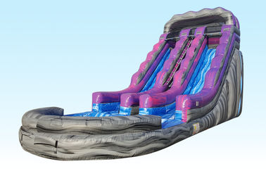 19Ft Purple Inflatable Water Slides Summer Splash z logo drukowania