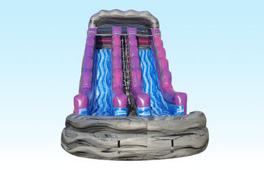 19Ft Purple Inflatable Water Slides Summer Splash z logo drukowania