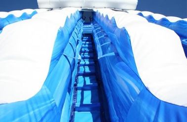 Niebieski 22 ft Dolphin Podwójny tor Cali Ocean Dmuchane zjeżdżalnie z PCV materiałem brezentowym