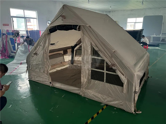 Szybko otwierający się nadmuchiwany namiot kempingowy Cotton Air Pole 4-osobowy ruchomy namiot podróżny