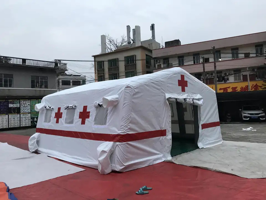 Air Tight Pvc Plandeka Czerwonego Krzyża Nadmuchiwany Namiot Szpitalny Namiot Pierwszej Pomocy