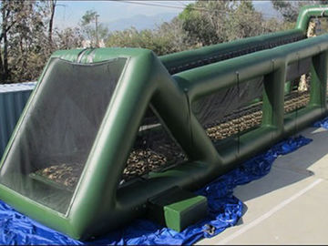 High 80ft Green Inflatable Sports Games Long Giant Inflatable Zip Line dla dorosłych