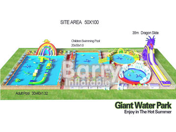3D Nadmuchiwany podwórkowy park wodny Budowa Gigant 0.55mm plandeki z PCV