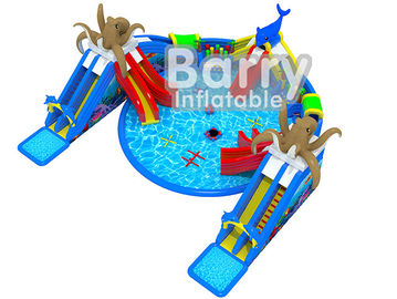 Giant Octopus Water Amusement Park, przenośny park wodny wysadzić w powietrze z pływającymi zabawkami