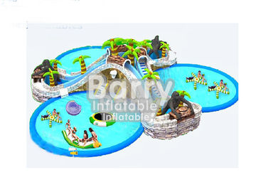 Nadmuchiwany park wodny dla dzieci / park wodny Trwała klasa handlowa z 3 basenami