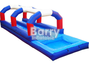 Niebieski / czerwony / biały podwójny pas nadmuchiwany S slajdów z motywem zwierząt w basenie