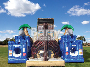 Treasure Island Inflatable Przeszkody Kursy Pirate Ship Jungle Inflatable Bouncer