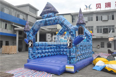0.55mm PVC nadmuchiwany bramkarz niebieski blok nadmuchiwany dom zamek na festiwal halloween