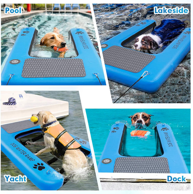 Pomóż psu wyjść z wody z nadmuchanym podwoziem dla psów Basen Podwoziem dla psów dla basenów, łodzi, doków