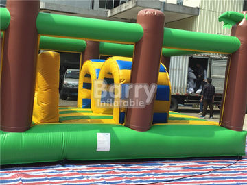 Outdoor i Indoor Blow Up Przeszkoda dla dorosłych, Jungle Theme Kids Obstacle Course