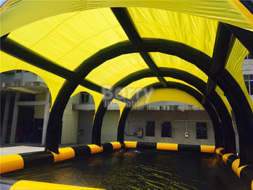 Dostosowany żółty nadmuchiwany namiot PCV z basenem, nadmuchiwane schronienie