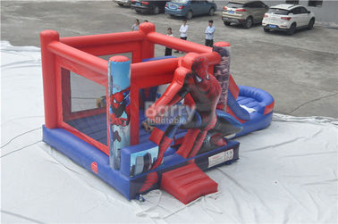 Spiderman Bouncy Castle, Round Inflatable Bouncer Combo With Slide