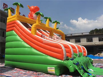 PVC Dinosaur Double Nadmuchiwana zjeżdżalnia do basenu z łóżkiem do lądowania