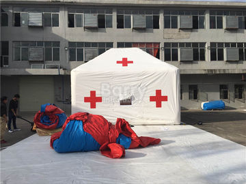 Promocja biały czerwony krzyż odkryty Medyczny nadmuchiwany namiot z logo drukowanie