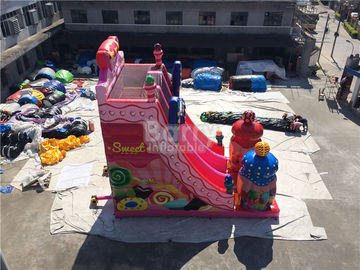 Pink Candy 0.55mm plandeką PCV Odkryty gigantyczny dmuchany slajd / Blow Up Amusement Park