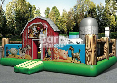 Plac zabaw na świeżym powietrzu Maluch Jump House Giant Farmyard Nadmuchiwany plac zabaw dla maluchów z pięknym nadrukiem logo