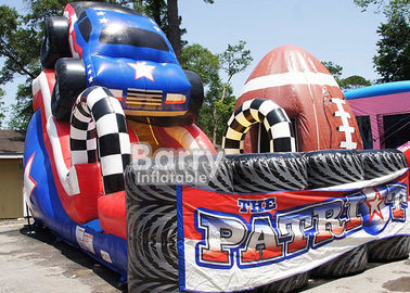 Gigantyczne kolorowe dzieci 18ft Patriot Monster Truck nadmuchiwana zjeżdżalnia z certyfikatem CE