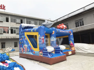 Flame Restitant Sea World Inflatable Bouncer Z Slide Combo Full - Druk cyfrowy