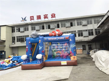 Flame Restitant Sea World Inflatable Bouncer Z Slide Combo Full - Druk cyfrowy