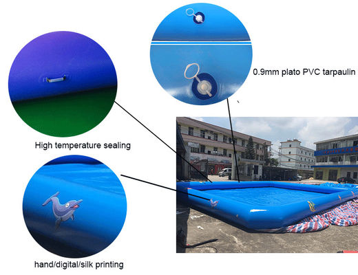 Trwały materiał PVC 0,9 ​​mm tani pływający nadmuchiwany basen