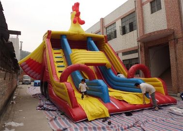 Big Commercial Inflatable Slide, Cock Inflatable Double Slip And Slide