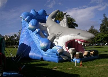 Giant 8M długość na zewnątrz komercyjne nadmuchiwane Shark Slide dla graczy