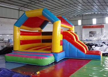 Funny Inflatable Combo Slide Bounce House / Moonwalk Bouncer Na plac zabaw