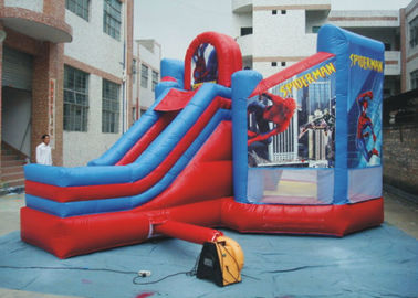 PCV Spiderman Jumping Castle / Inflatable Spiderman Bouncy Castle For Garden