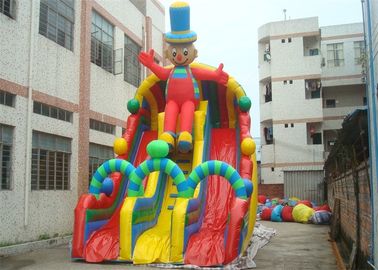 Ekscytujące Clown Trwałe PVC komercyjne Ogromne nadmuchiwane wypożyczalnia slajdów